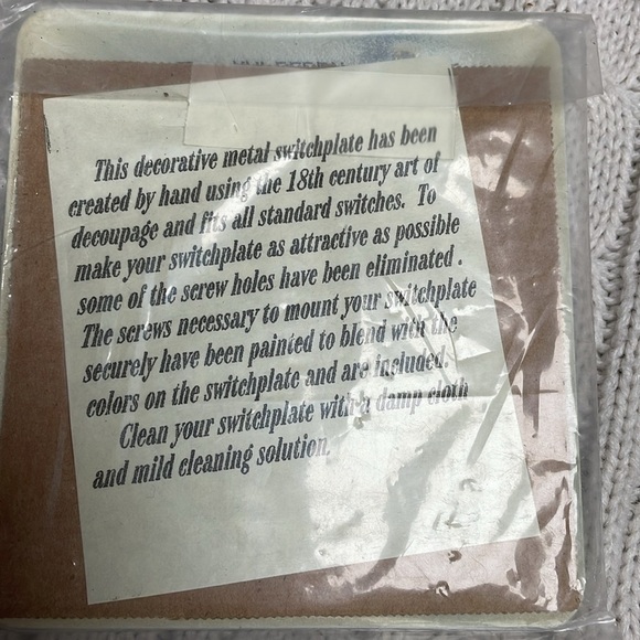 NWOT Teddy Bear Double Light metal Switch Cover garden scene bird nests flowers - Picture 3 of 5